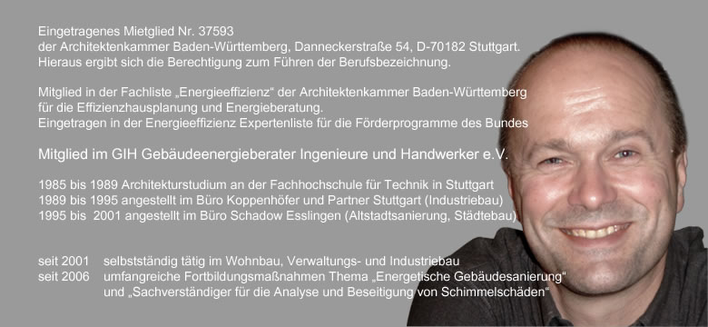 Profil und Werdegang von Winfried Wiedersich Freier Architekt